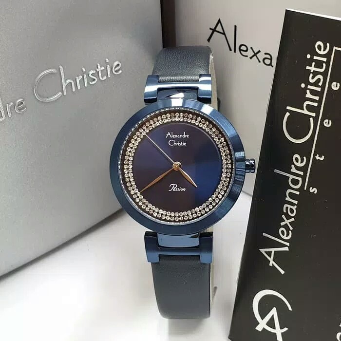 Alexandre Christie Wanita AC2764 Blue Leather Blue Original