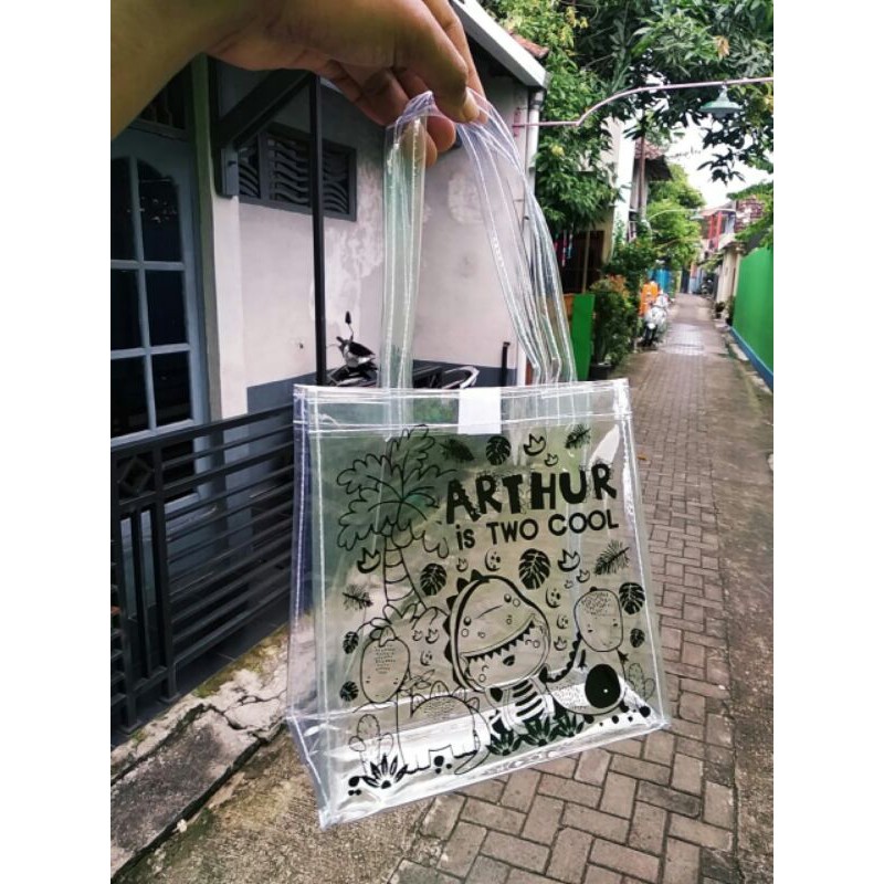 

20x20x10 Min Order 30pcs Sablon Satu Warna! Free Desain!!! Tas Mika Polos Transparan