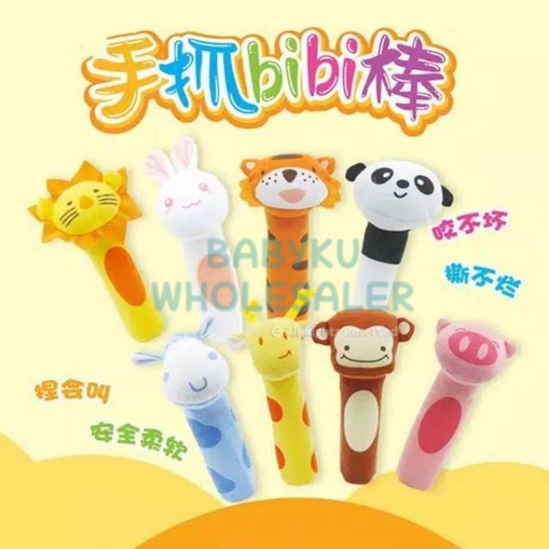 Mainan bayi rattle stick animal baby toys / Mainan boneka genggam bayi / Baby hand rattle toys