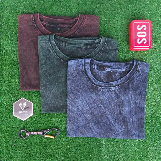 Kaos polos washing / washed Acid / stone wash / sand wash vamoin