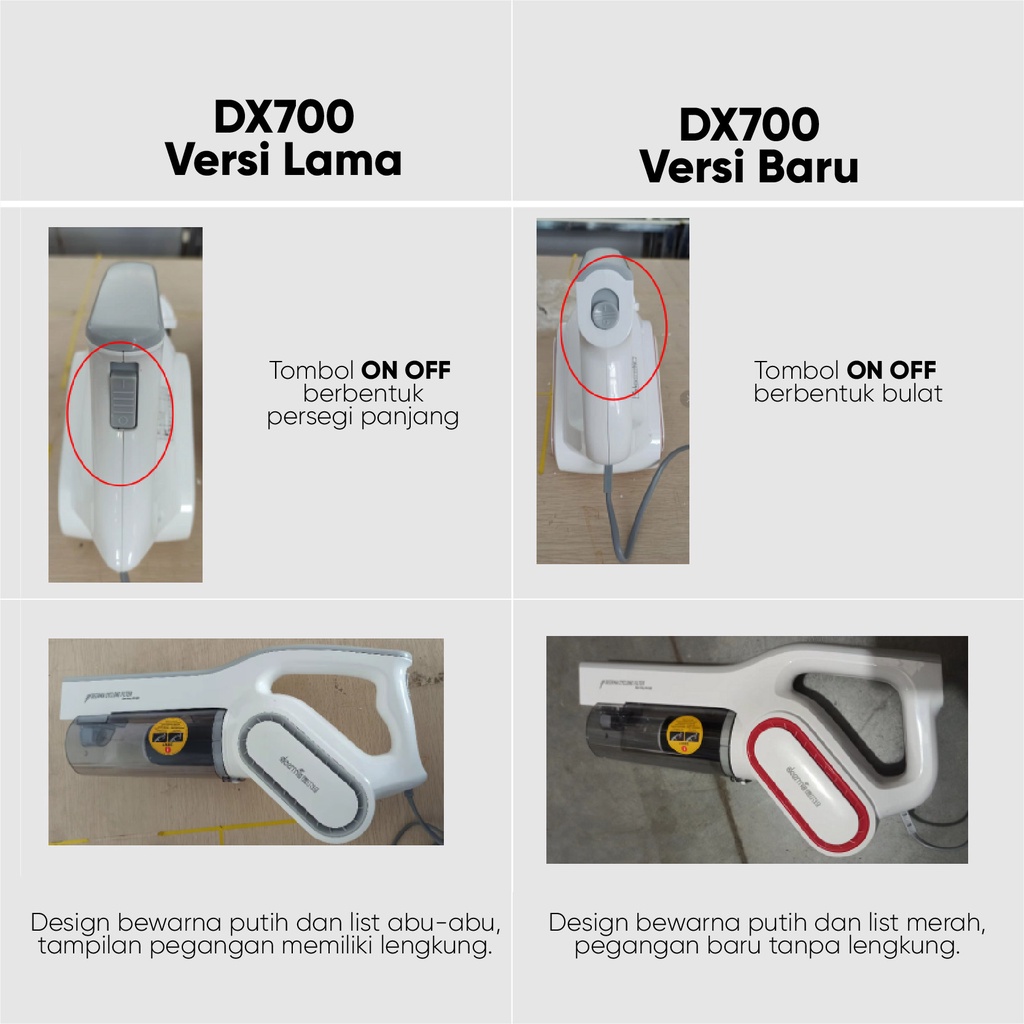 Deerma DX700 2-in-1 Handheld Vacuum Cleaner Penyedot Debu With 1L Dust Box Noise Triple Filter