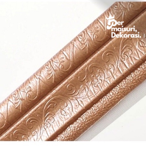 [COD] List Wallpaper Dinding Stiker Border Wallfoam 3D Sticker Dekorasi Kamar Rumah Murah [Seri T]-COKLAT-