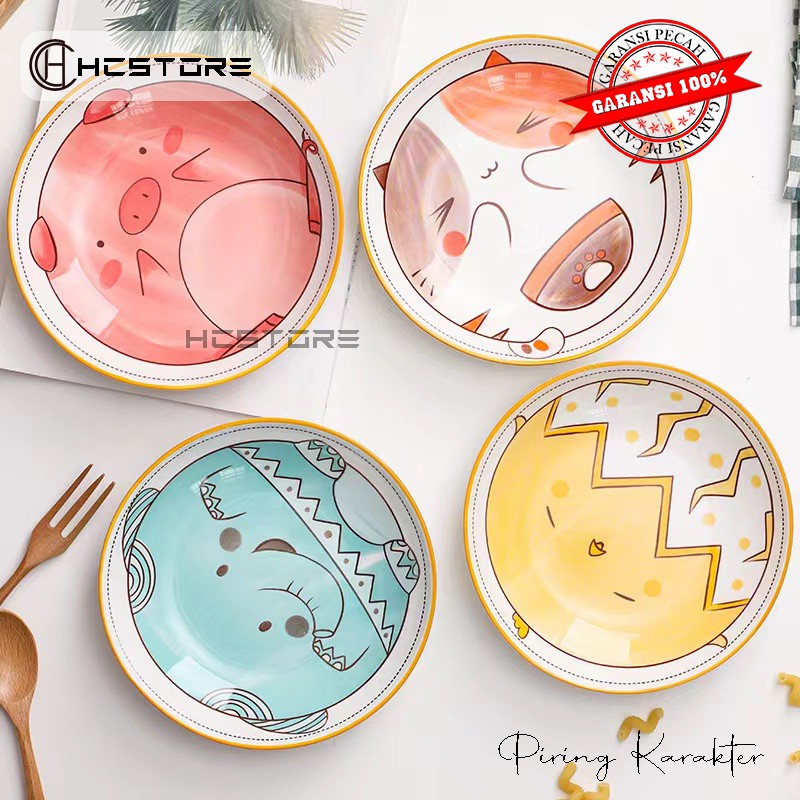 PIRING KERAMIK 8 INCH KARAKTER MOTIF SERIES PLATE CANTIK BISA UNTUK MICROWAVE DAN OVEN-2
