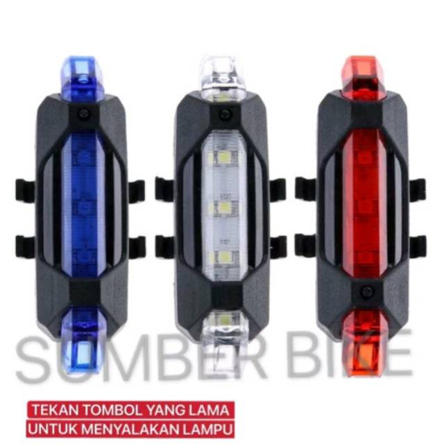 Lampu BELAKANG sepeda USB rechargeable