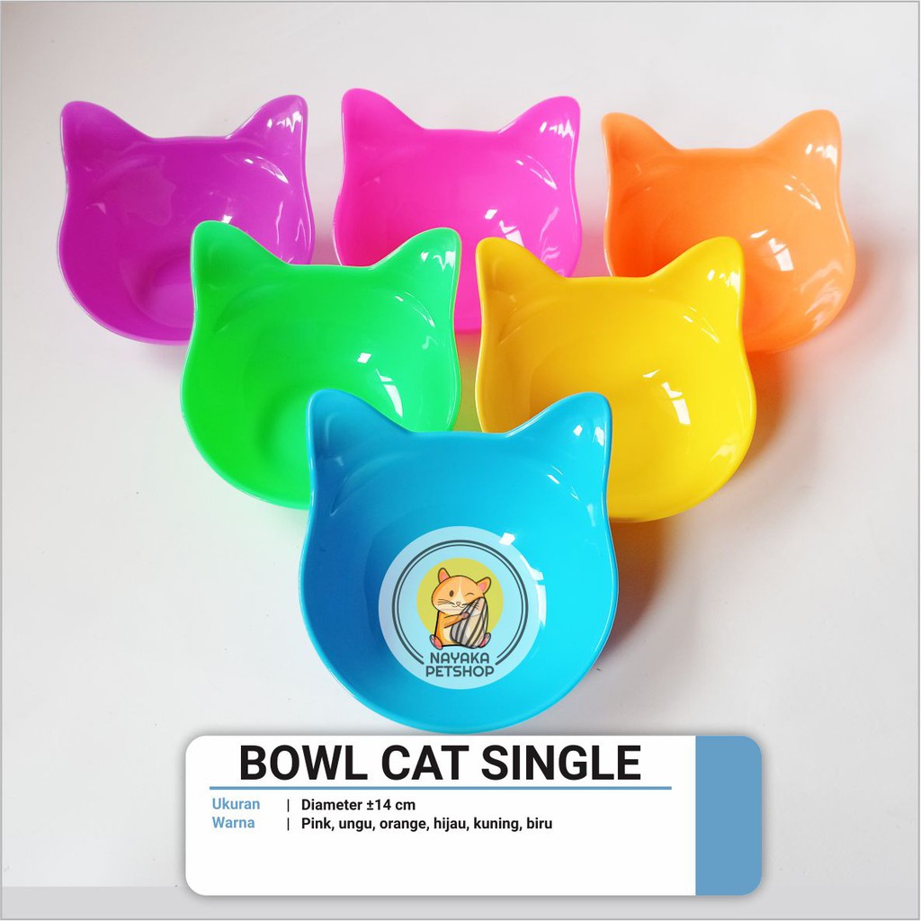 Bowl Cat Single Piring Tempat Wadah Makan Minum Hewan Kucing Kelinci Marmut Guinea Pig Musang