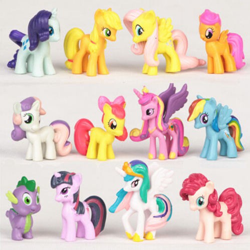 Little Pony Action Figure / Pajangan mainan kuda 4 cm isi 12 pcs