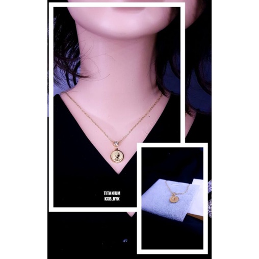 Kalung titanium koin ,tidak luntur, best seller,bisa dipake mandi