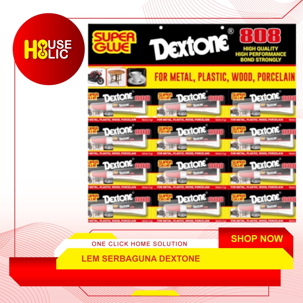 Lem Super Glue 808 3 Gram Serbaguna / Lem Kayu Keramik Metal Dextone