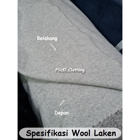 Bahan Kain Wool Laken Impor Semi Wool Polos Coat Mantel