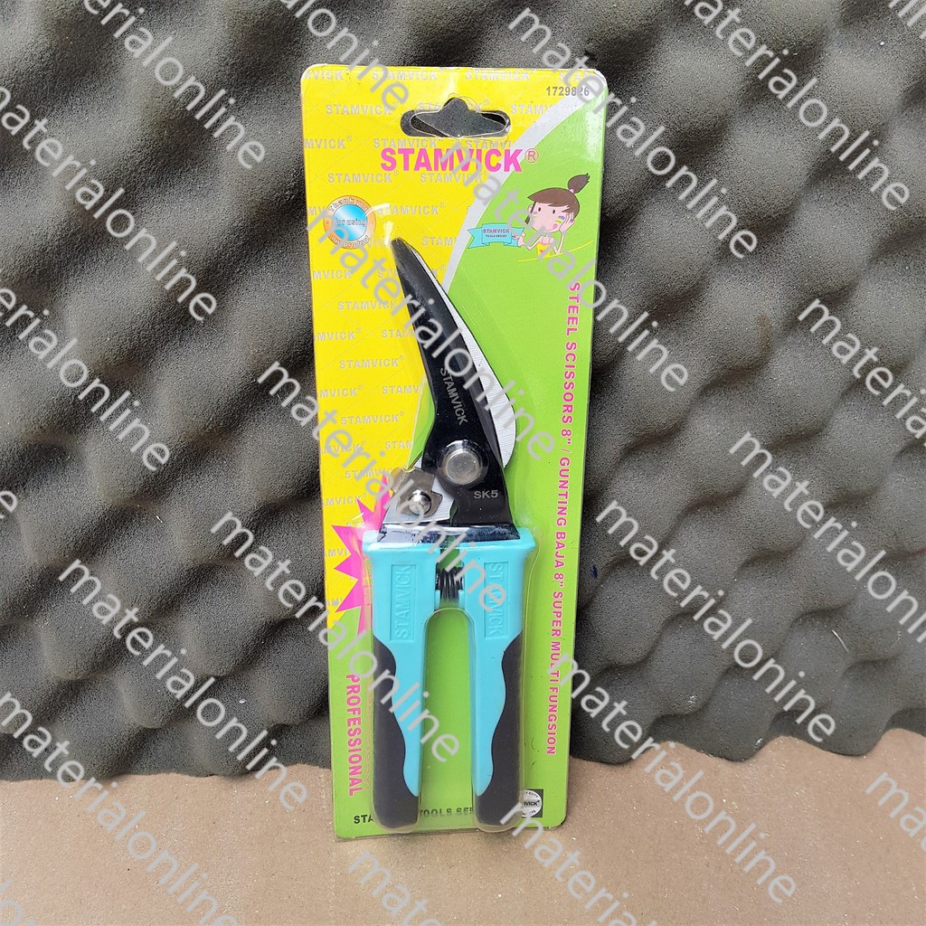 Gunting Baja Ringan Seng Hollo Holo Kulit Stamvick Bengkok Serbaguna Shopee Indonesia
