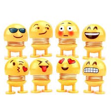 Boneka Emoji Smile Goyang Pajangan Mobil