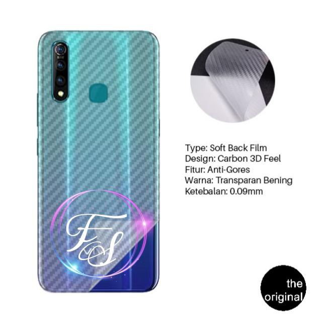 Skin Carbon Transparan Vivo Y15 / Y17 Y12 Anti Gores Belakang HP Stiker Anti Jamur Skin Back 3D Film
