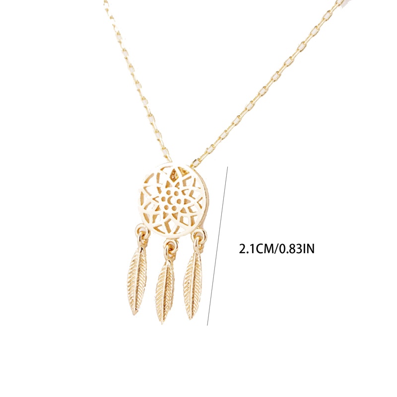 Kalung Rantai Dengan Liontin Dream Catcher Gaya Korea Untuk Wanita
