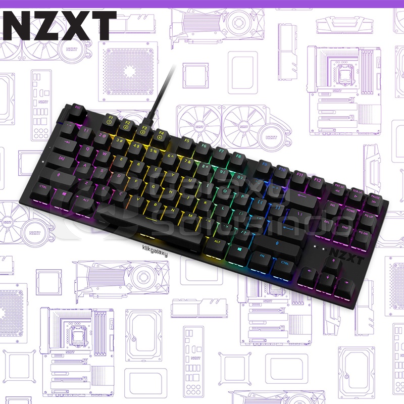 NZXT Function Black TKL Mechanical Gaming Keyboard - Gateron Red Switch