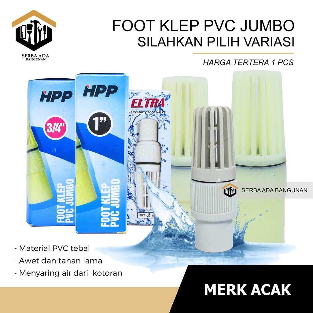 FOOTKLEP FUTKLEP FOOT KLEP VALVE SARINGAN POMPA PVC JUMBO 1&quot; 1/2&quot; 3/4&quot; MURAH