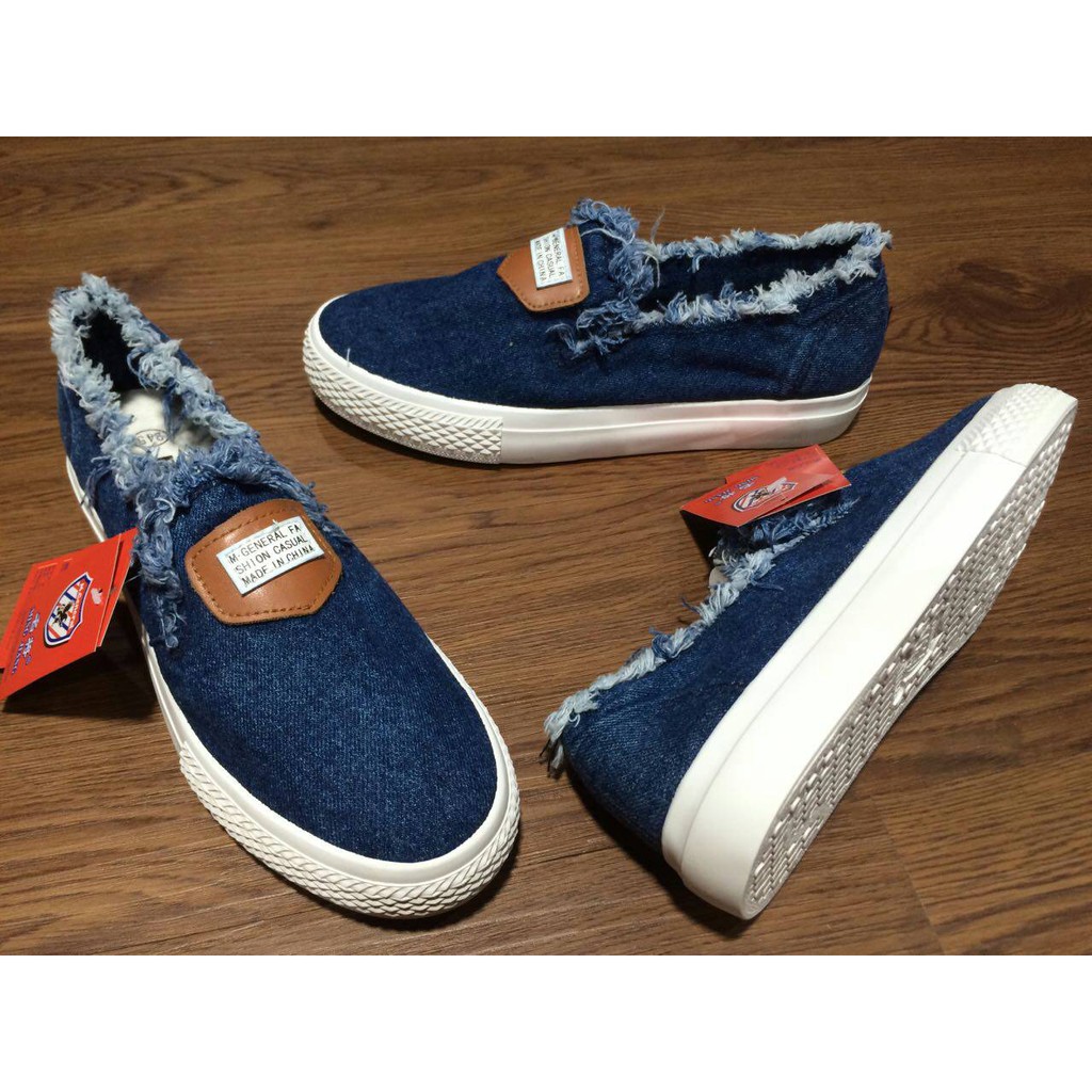 mj-0011 sepatu wedges kain kanvas casual cewek import