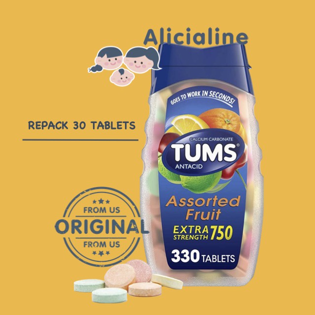 Jual Tums Antacid Extra Strength 750 Assorted Fruit Repack 30 Tablets
