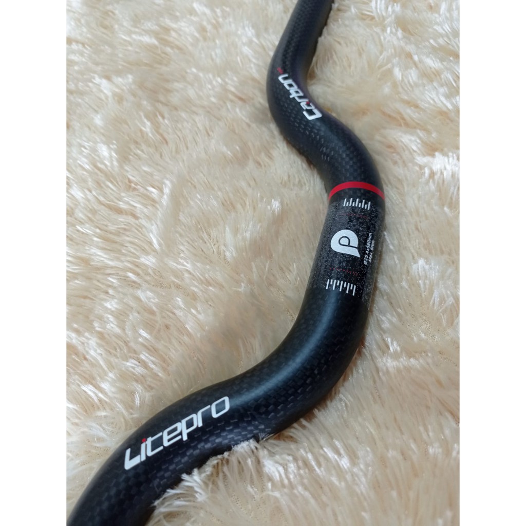 Handlebar Midrise Litepro Carbon Hitam Doff Matte Dove Dof Original Superlight 25.4 mm PRO Riser