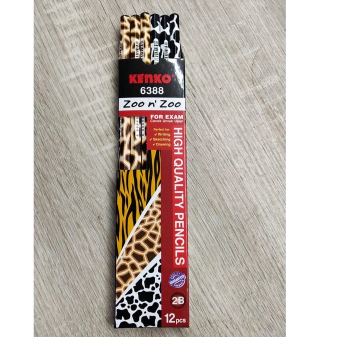 

Pensil Kenko 6388 2B Zoo Grosir (1Lusin) isi 12 batang per kotak
