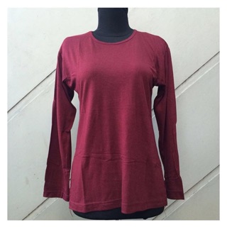  Maroon  Kaos  Polos  Cewe Lengan  Panjang  Shopee Indonesia