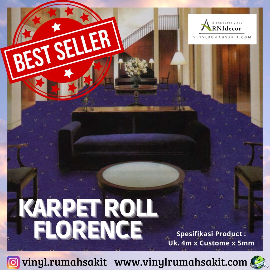 Karpet Lantai Bulu Florence Meteran Murah Tebal 5mm