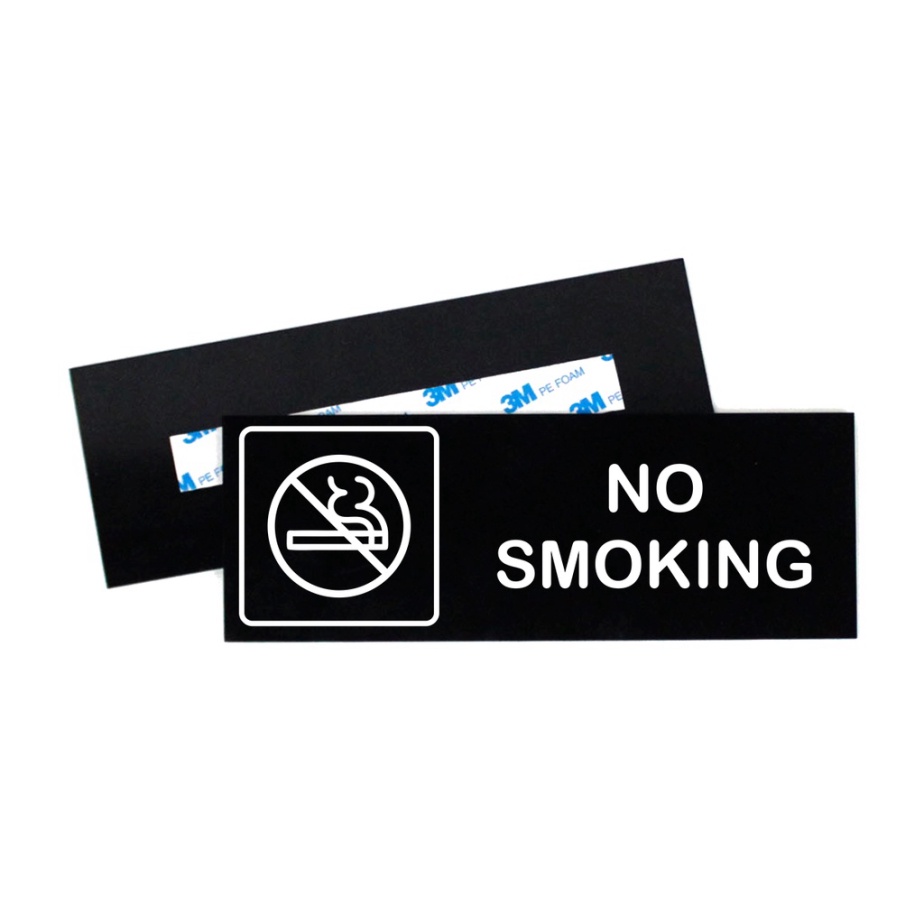 Unik sign board no smoking 8x22 cm - dilarang merokok - signage akrilik - logo no smoking Diskon