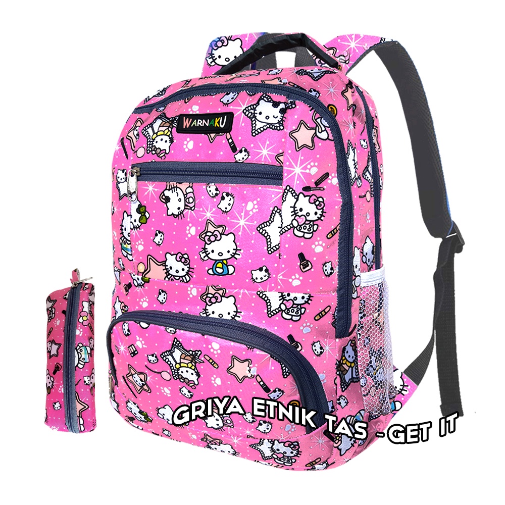 Tas Sekolah Anak Perempuan SD SMP GRATIS RAIN COVER Ransel Wanita Unicorn