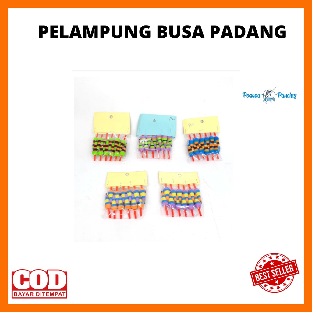 Pelampung Pancing BUSA PADANG 1 LUSIN Isi 12pcs Warna Beragam