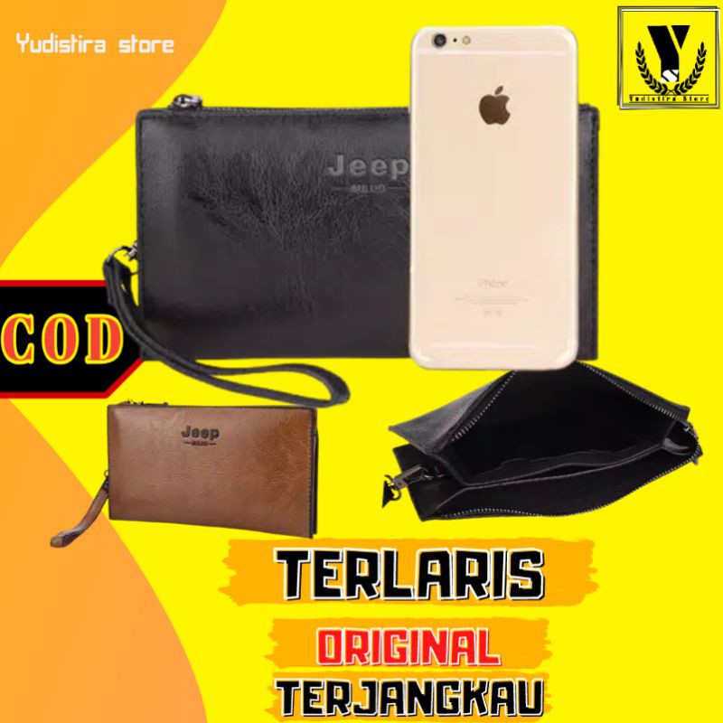 Grosir Clutch pria wanita impor Casual Dompet besar Original JEEP | Tas tangan | model Roma