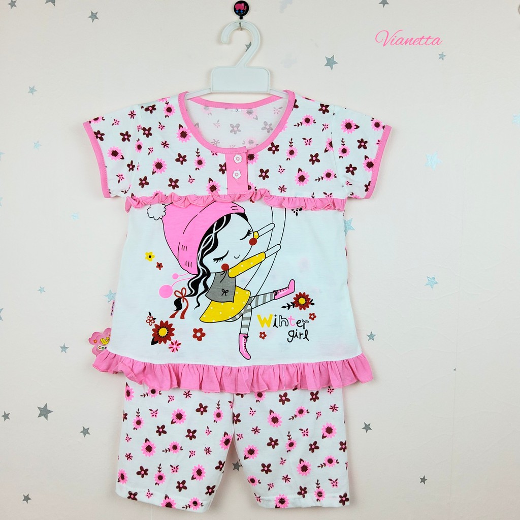Baju Tidur Anak Perempuan / Setelan Anak-anak Usia 2-8 Tahun