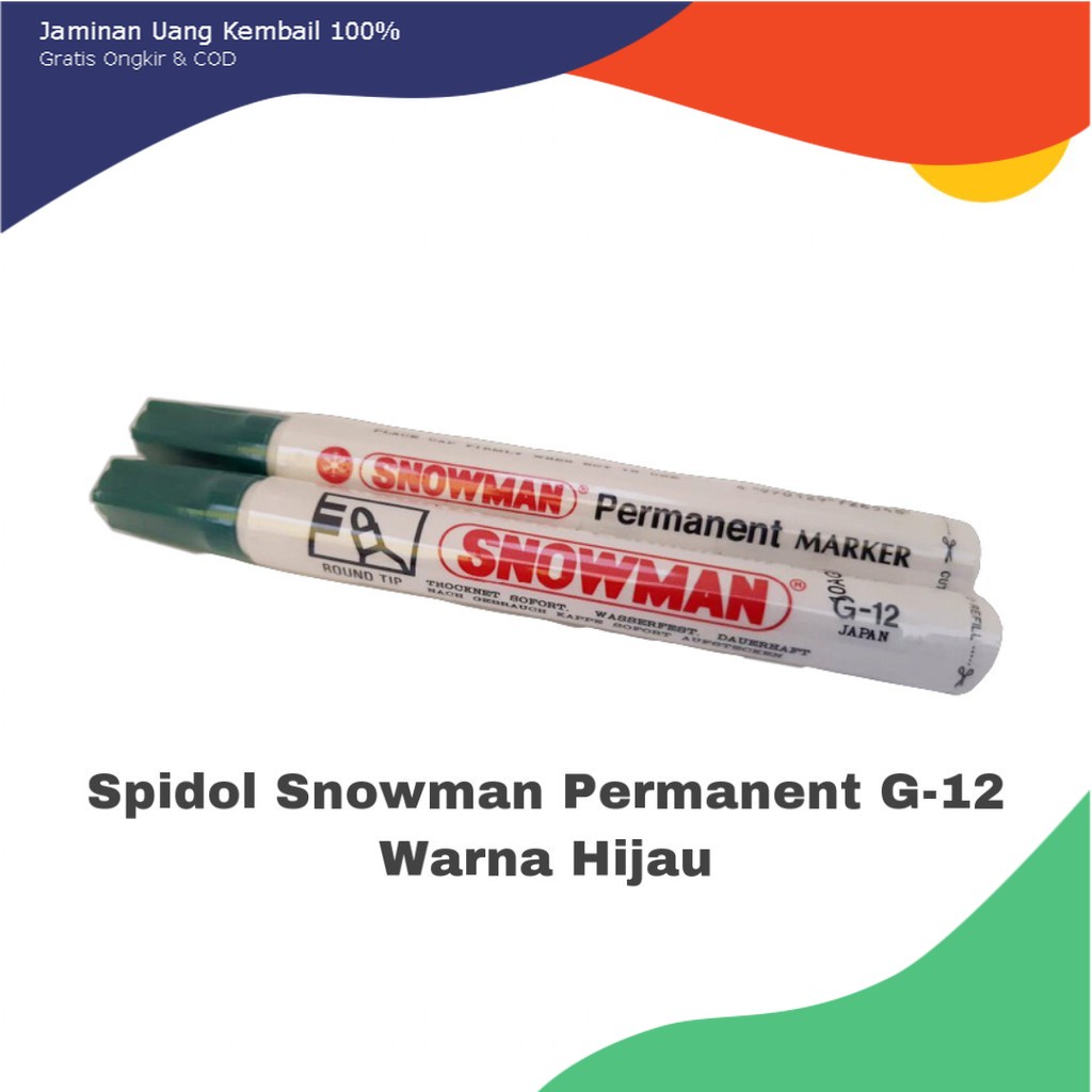 

Spidol Snowman Permanen G-12 HIJAU/Permanent Marker G12 GREEN