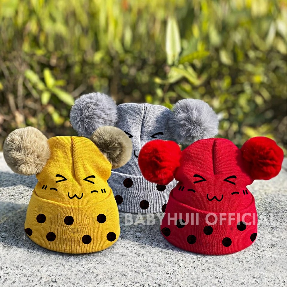 Topi Bayi Anak Laki - Laki dan perempuan Boneka Boba lucu dan keren model import 0-3thn / Kupluk raj