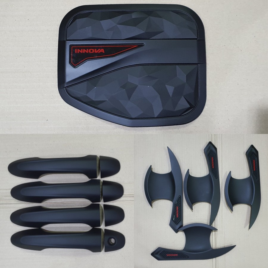 PAKET HANDLE COVER TANKI &amp; OUTER HITAM DOFF MOBIL ALL NEW INNOVA REBORN 2016-2022