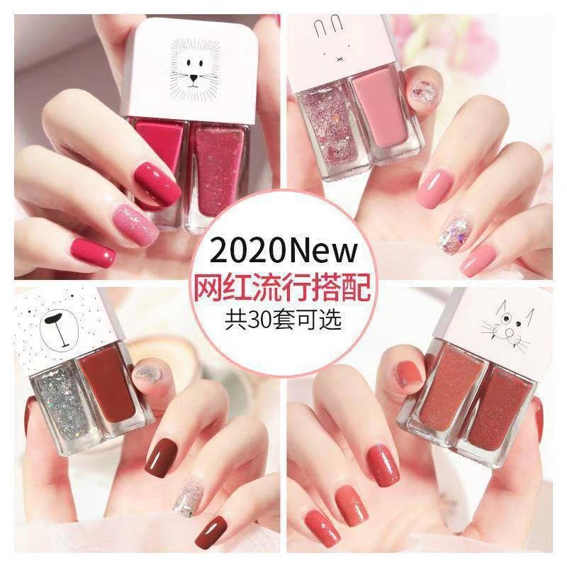 2IN1 KUTEK HALAL KUTEKS 2 TONE KUTEK KOREA Cat Kuku muslimah Gel Nail polish - Pretty Mart