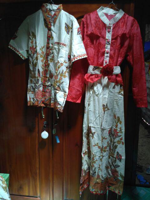 Sarimbit Family/ Keluarga Batik Gamis Terusan Muslim Kanaya Bunga Pink