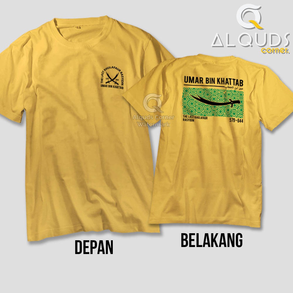 Kaos Dakwah Islami UMAR BIN KHATTAB Last Khulafaur Rasyidin / Baju Distro Santri Tokoh Muslim / 5991-2