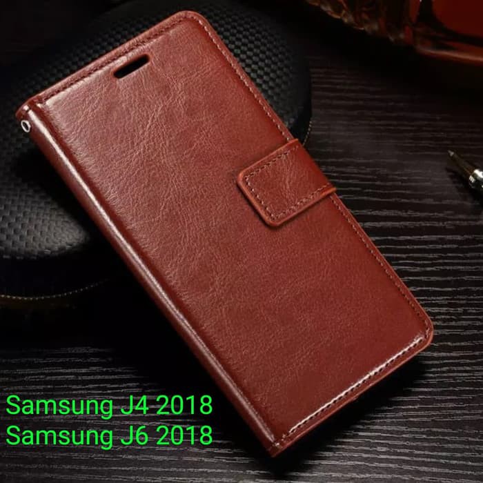 FLIP COVER WALLET case Samsung J4 - J6 2018 casing hp leather dompet