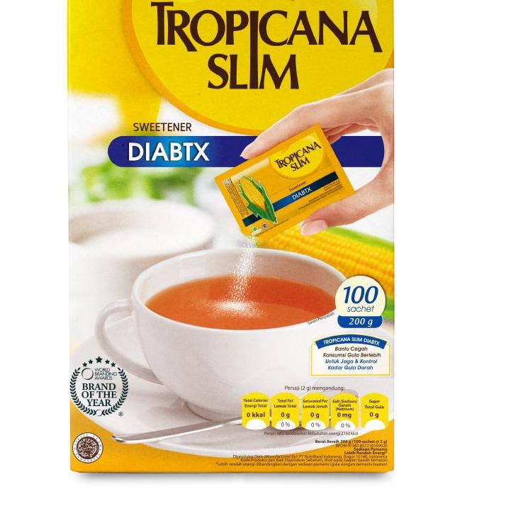 

Miliki Tropicana Slim Sweetener Diabtx 100 Sachet - Pemanis untuk Diabetesi