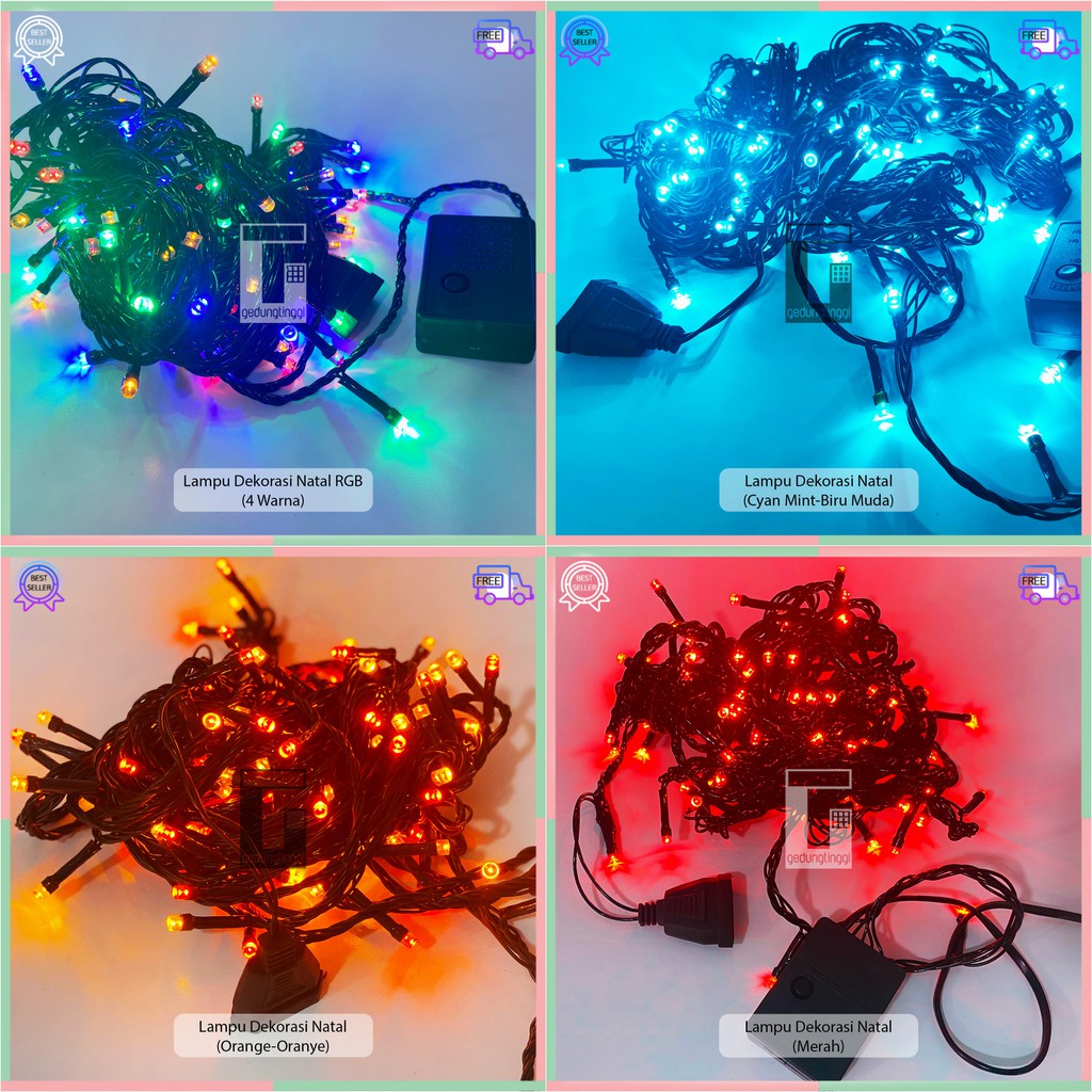 Lampu Hias Hiasan Led Tumblr Tumbler Tambler Natal Dekorasi Dekor Tema Pohon Natal Christmas Xmas Tree Decorations Decoration Decor String Lights Warna Warni Kuning Warm White Kelap Kelip Kerlap Kerlip Kedap Kedip 10 Meter 100lampu 100 Led Murah Outdoor