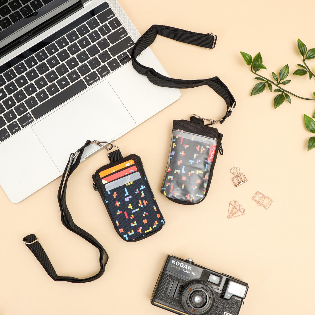 Gantugan ID Card Dompet Kasual Kalung Gantung Multifungsi Wanita Priar Motif Hanging Wallet Footage