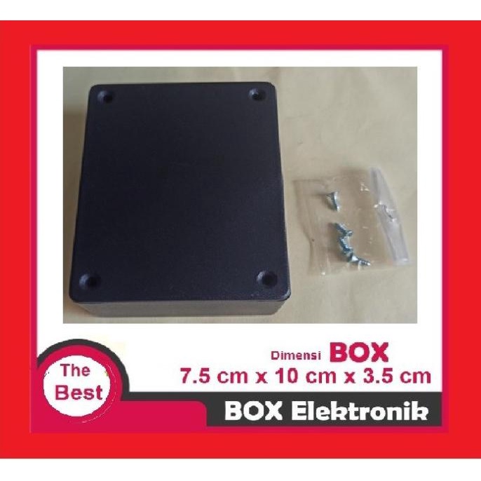 Box Elektronik 7.5X 10 X 3.5 Cm Casing Box Hitam Import Nivic00