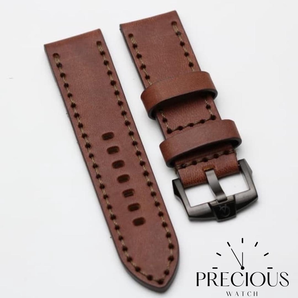 STRAP AC / TALI ALEXANDRE CHRISTIE KULIT KALEP LEATHER 30 MM WARNA COKLAT/HITAM original