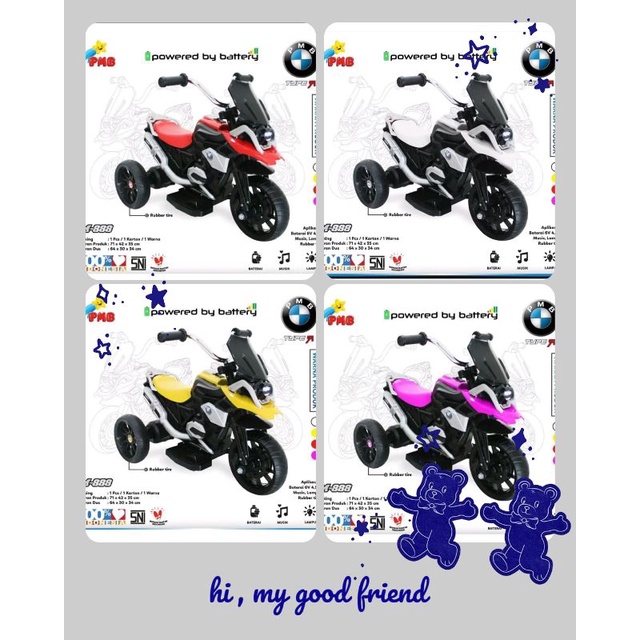Motor Aki PMB M888, Motor Gowes M888A Sepeda Motor Aki Anak PMB MOTOR TYPE M888 Aki Mainan Anak
