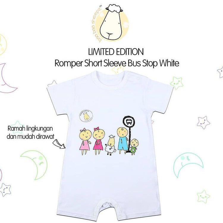 BBS Romper Short Sleeve Bus Stop White