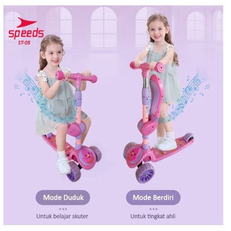 Skuter Anak Sepeda Roda 3 Kickboard Scooter SPEEDS