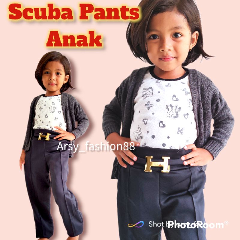 [BISA COD] Dotty pants belt H anak 6-12 thn/ Celana sabuk anak tanggung/scuba pants/