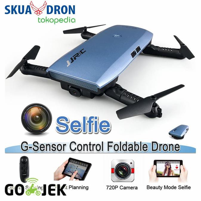 TERBARU  JJRC H47 UPGRADE H37 ELFIE & BABY ELFIE W GRAVITY SENSOR VS XS809HW - Biru