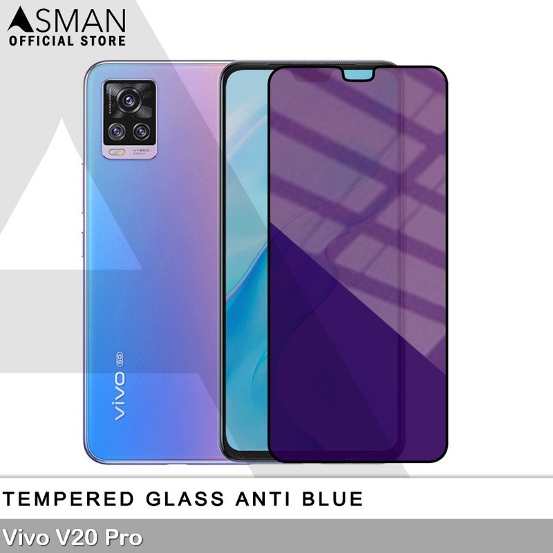 Tempered Glass Blue Light Full Lem VIVO V20 Pro Anti Radiasi Screen Protector