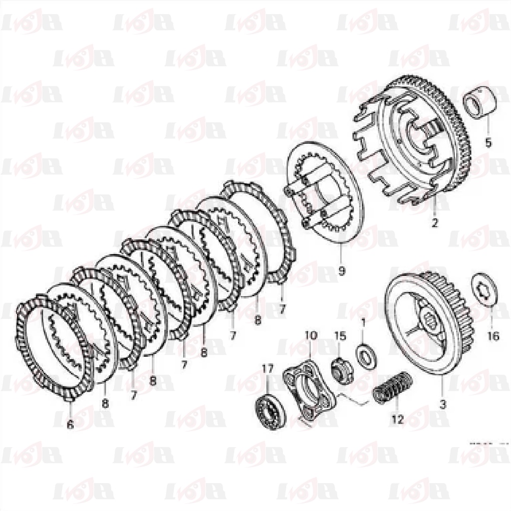 Kampas Plat Kopling Tiger MegaPro GL Pro GL Max Original AHM Honda Asli