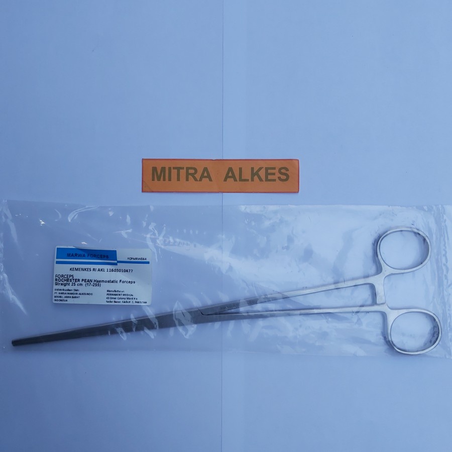 Klem Arteri Lurus 25cm. PEAN Haemostatic Forceps Straight 25 cm. Artery Clamp Lurus 25 cm.